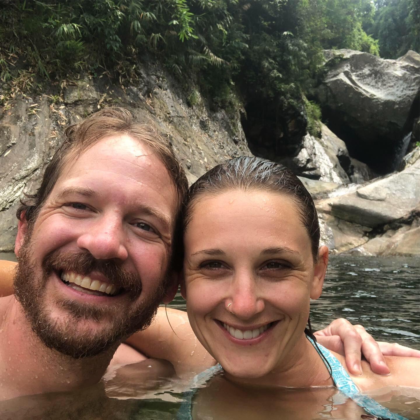 Much needed cooling off during a hike in Vietnam.