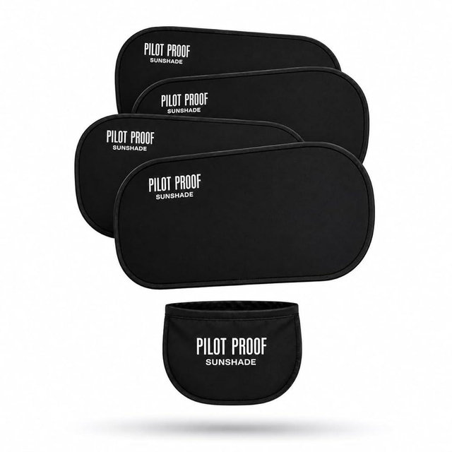 PILOT PROOF Heat-Activated Window Sun Shade 4-Pack — The Only Shade that Stays On in Summer Heat | HeatLock Grip | Reduces Glare & UV | Designed by 737 Pilot | Universal 21"x14"