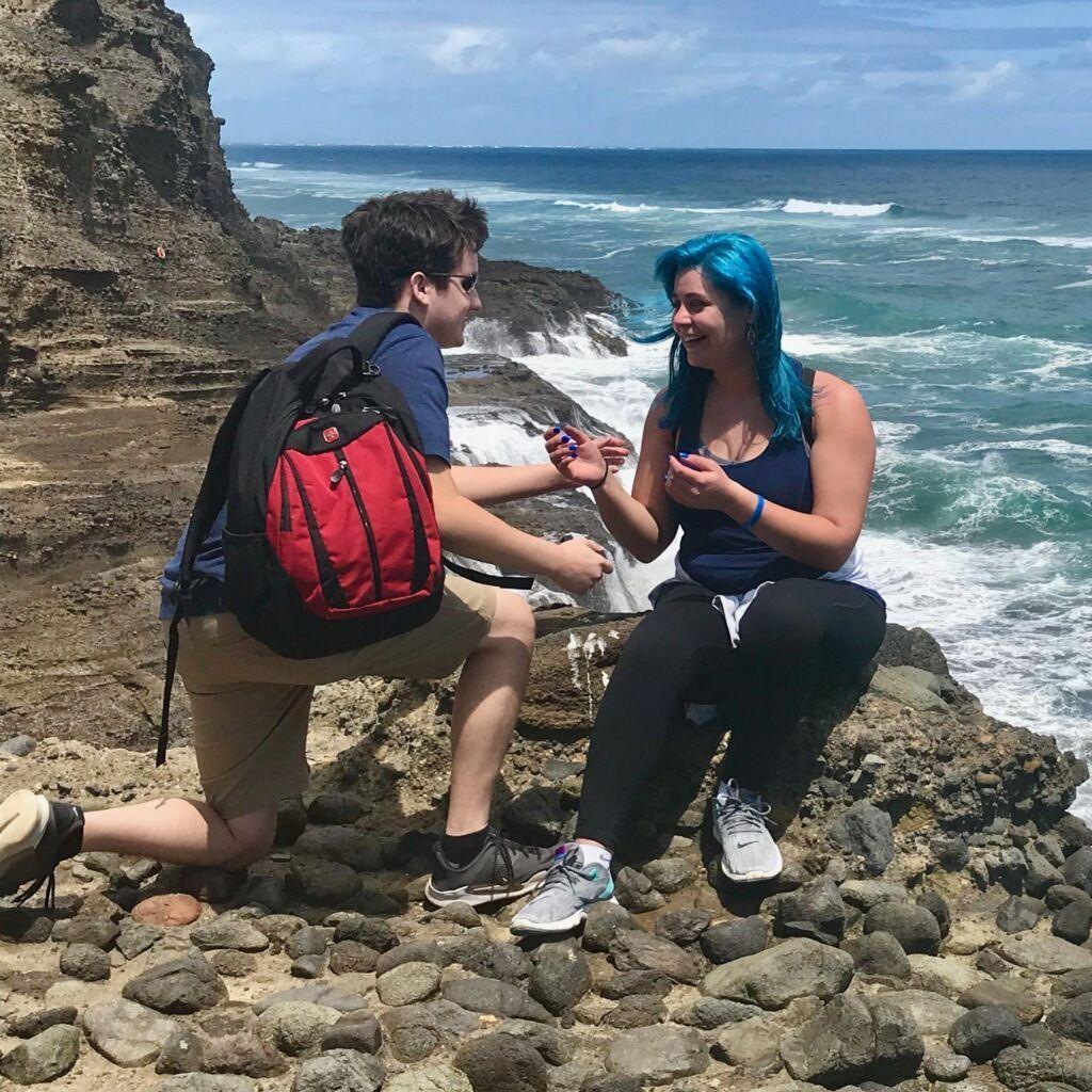 She said yes! (and didn't push him off the cliffside)