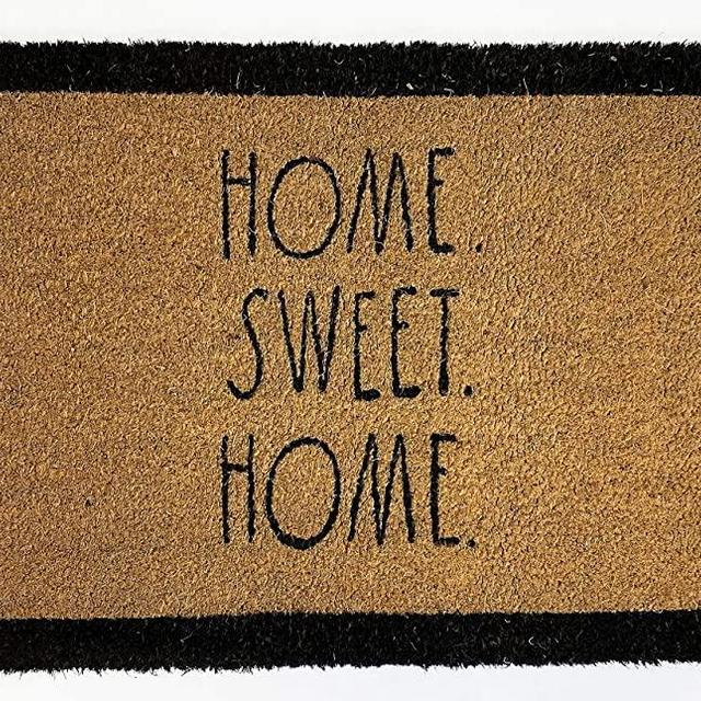 Rae Dunn Home Sweet Home Door Mat - 24" x 36" Welcome Mat - Coco Coir Coconut Fiber and Waterproof Rubber Back - Cute Decor Indoor and Outdoor Rug for Front Porch, Entrance, Entryway, Patio