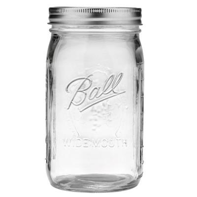 Ball 12ct 32oz Glass Mason Jar with Lid and Band - Wide Mouth