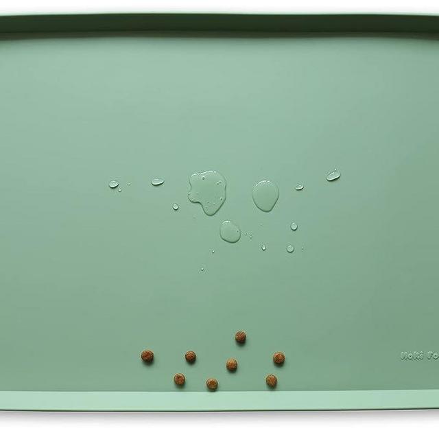 Hoki Found Silicone Pet Food Mats Tray - Non Slip Pet Dog Cat Bowl Mats Placemat - Dog Pet Cat Feeding Mat - Waterproof Dog Cat Food Mats -Pet Water Mats for Carpet -Jade