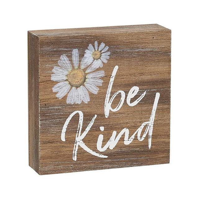 Collins Painting 'Be Kind' Inspirational Wood Grain Mini Block Sign, 3.5"