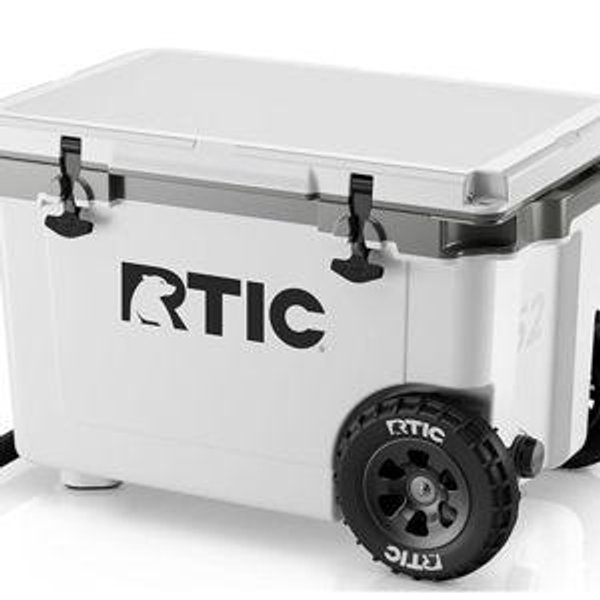 RTIC 52 Quart Ultra-Light Wheeled Hard Cooler Insulated Portable Ice Chest Box for Beach, Drink, Beverage, Camping, Picnic, Fishing, Boat, Barbecue, 30% Lighter Than Rotomolded Coolers