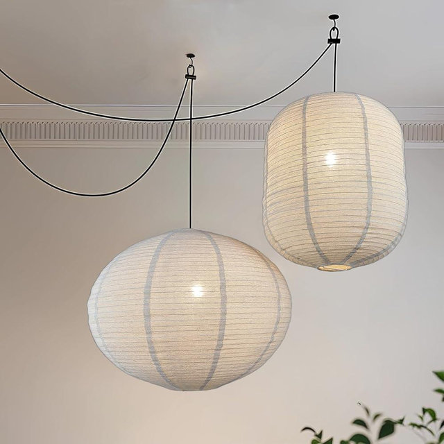 2PCS hanging lamp shade Oval Cylinder Linen Pendant Light Shade 20+13.5inch Hanging Fabric LampShade Beige Lanterns for Living Room, Dining Room, Bedroom Décor, Hotel, Window Display & Gift Giving