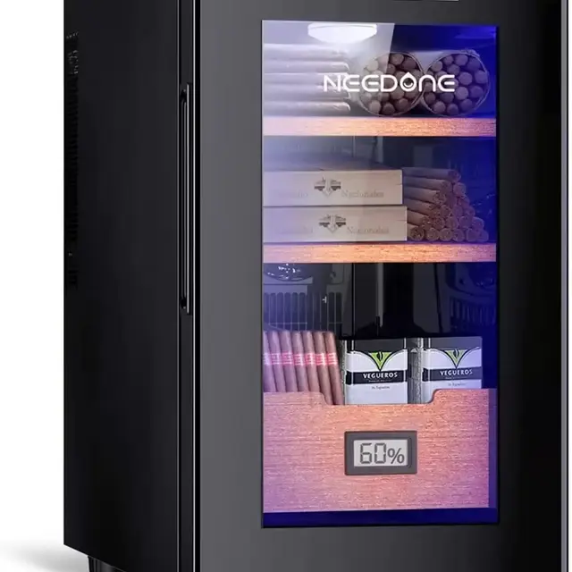 Electric Cooler Humidor, 150 Counts Capacity, with Spanish Cedar Wood Shelves
