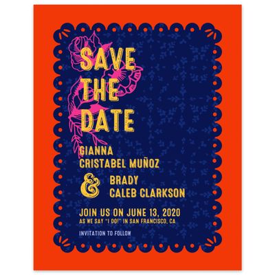 Navy, Blue Wedding Digital Save the Date - Rios Portrait