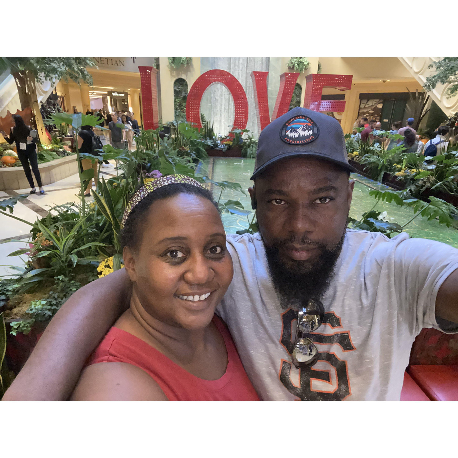 When in Vegas and you see a "love" sign and you're with the one you love... its just right to snap a love pic! Andrew was definitely over extremely hot and dry Vegas at this point! But he's a trooper!