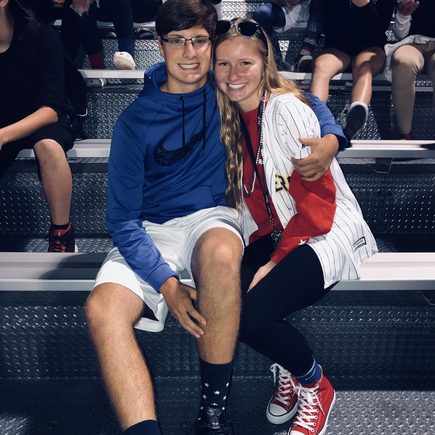 Another high school football game together, go Red Devils! Theme was Red, White and Blue