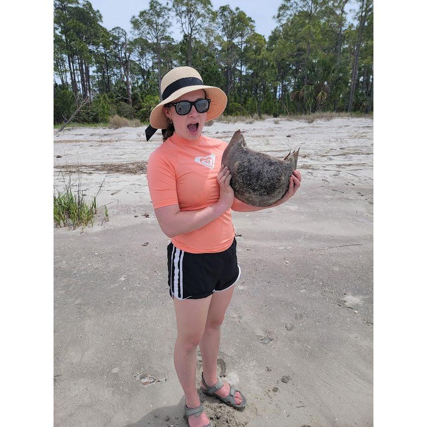 Ellie with some (dead) arthropod friends.