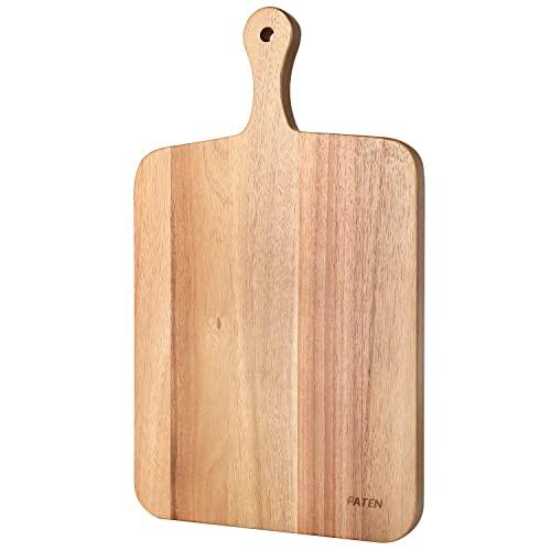 Paten Cutting Board Wood, Acacia Serving Board,Wooden Kitchen Chopping Board for Meat, Cheese, Bread, Vegetables &Fruits- Kitchen Butcher Block, 16.5x10 inch