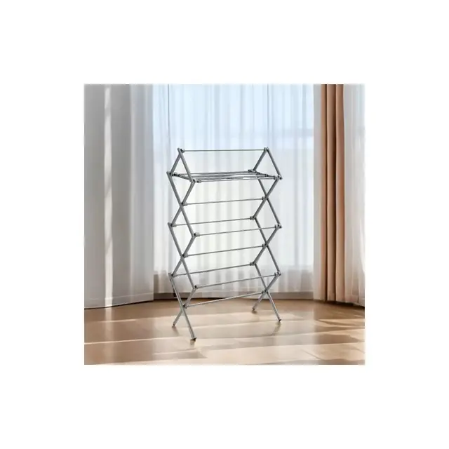 SONGMICS Foldable Clothes Drying Rack Laundry Drying Rack, Clothes Airer, Steel Frame, 14.6 x 29.5 x 53.2 Inches Indoor Outdoor Use
