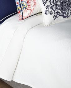 Lauren Ralph Lauren White Herringbone Full/Queen Coverlet