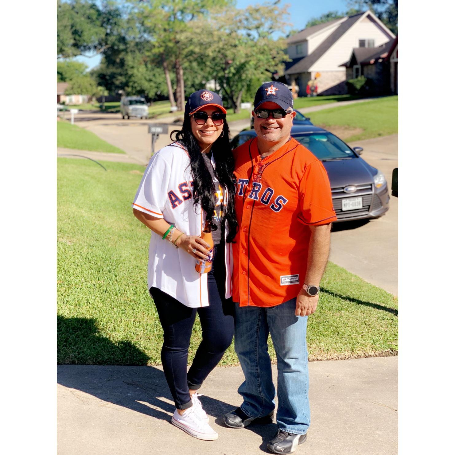 We are both ASTROS fans which was and still is a plus in our relationship!