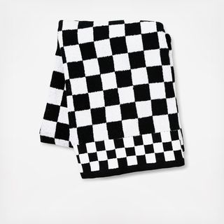 Black Check Cotton Bath Towel