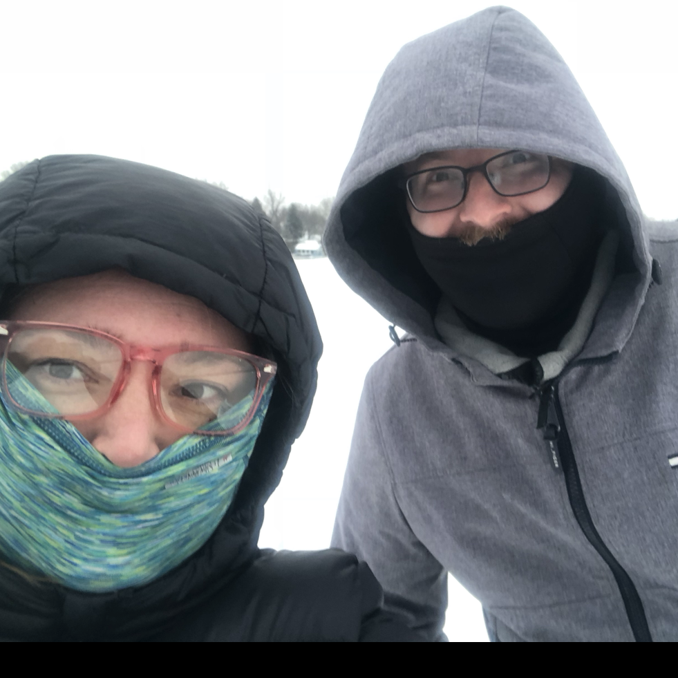 Winter lake walk