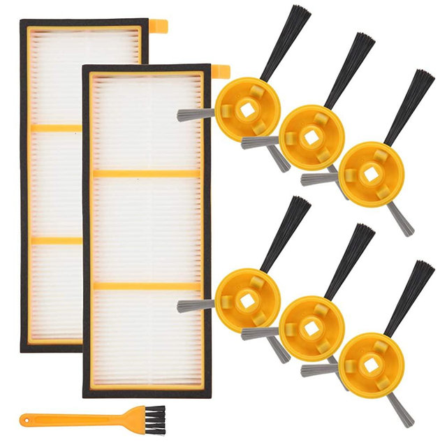 Mochenli 6 Brushes + 2 HEPA Filters for Shark ION Robot Vacuums RV700, RV720, RV750, RV750C, RV755, Side Brushes and Filters Accessories Replacement Parts Kit(Not Fit RV700_N,RV720_N,RV750_N)
