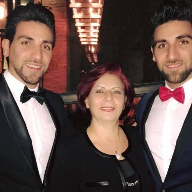 Bassam, George and their mom