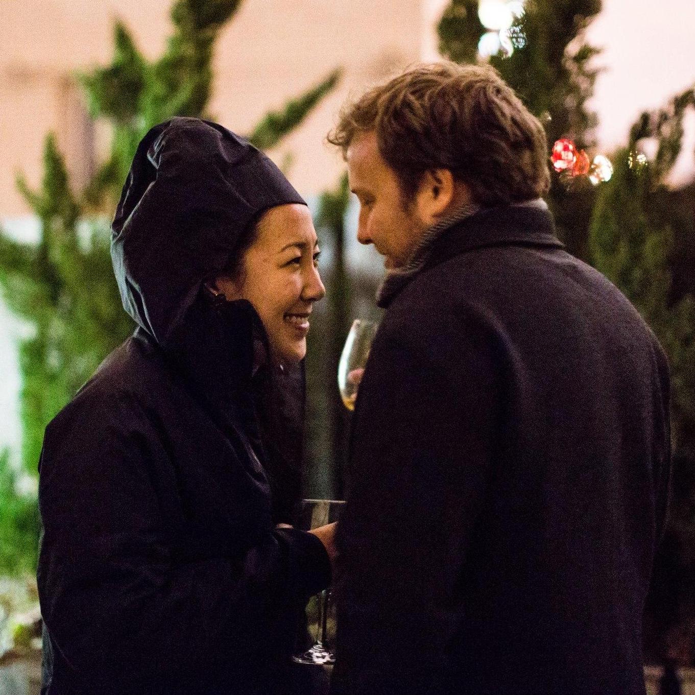 Wine on our cousin's rooftop in the middle of winter (NYC, December 2012)