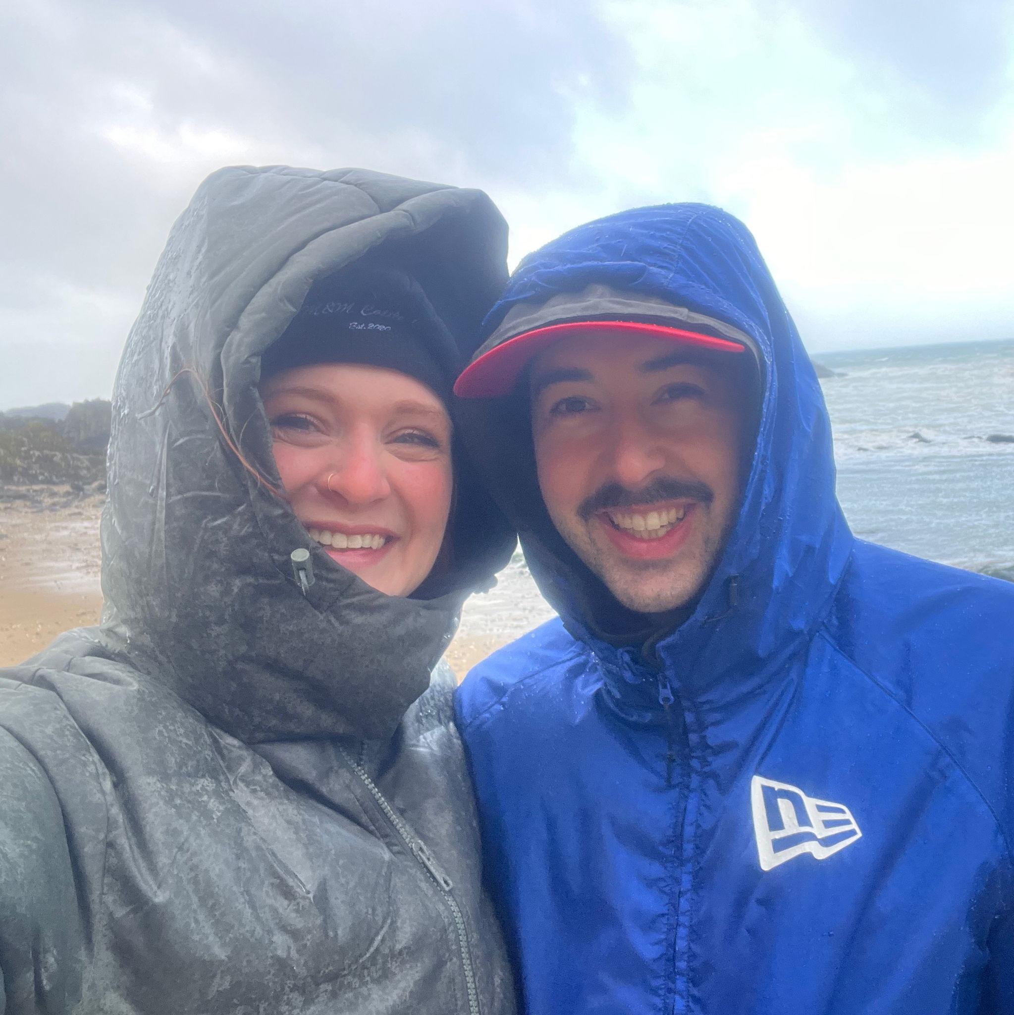 Getting pelted with rain on the North coast of Ireland