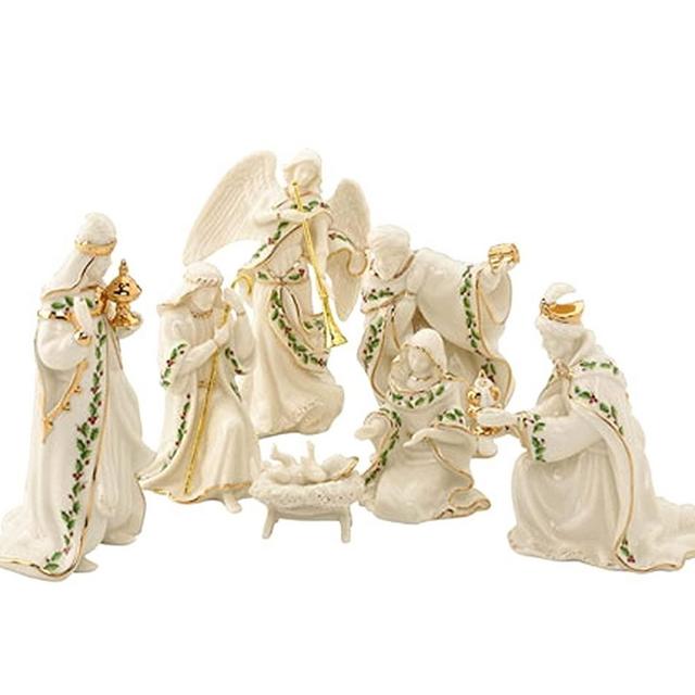 Lenox Holiday Miniature Nativity 7 Piece Figurine Set Holy Family 3 Kings Angel