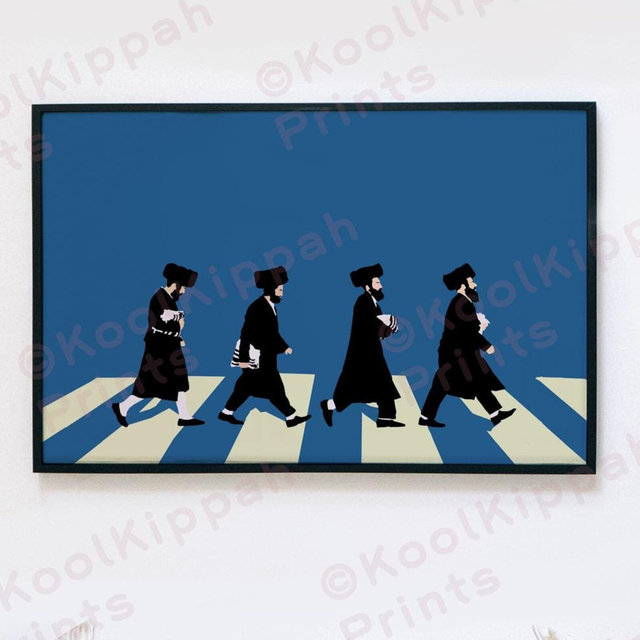 Abbey Road Poster | Hasidic Jew Art | Minimalist Vector Decor | KoolKippah Prints