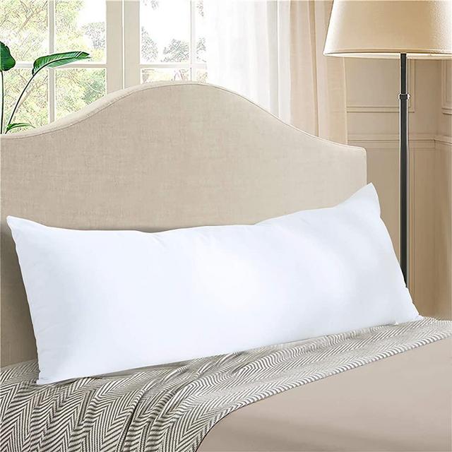 EVOLIVE Ultra Soft to Medium Density Microfiber Body Pillow, Long Side Sleeping Pillow for Adult and Pregnancy(Off White, Body Pillow 21"x54")