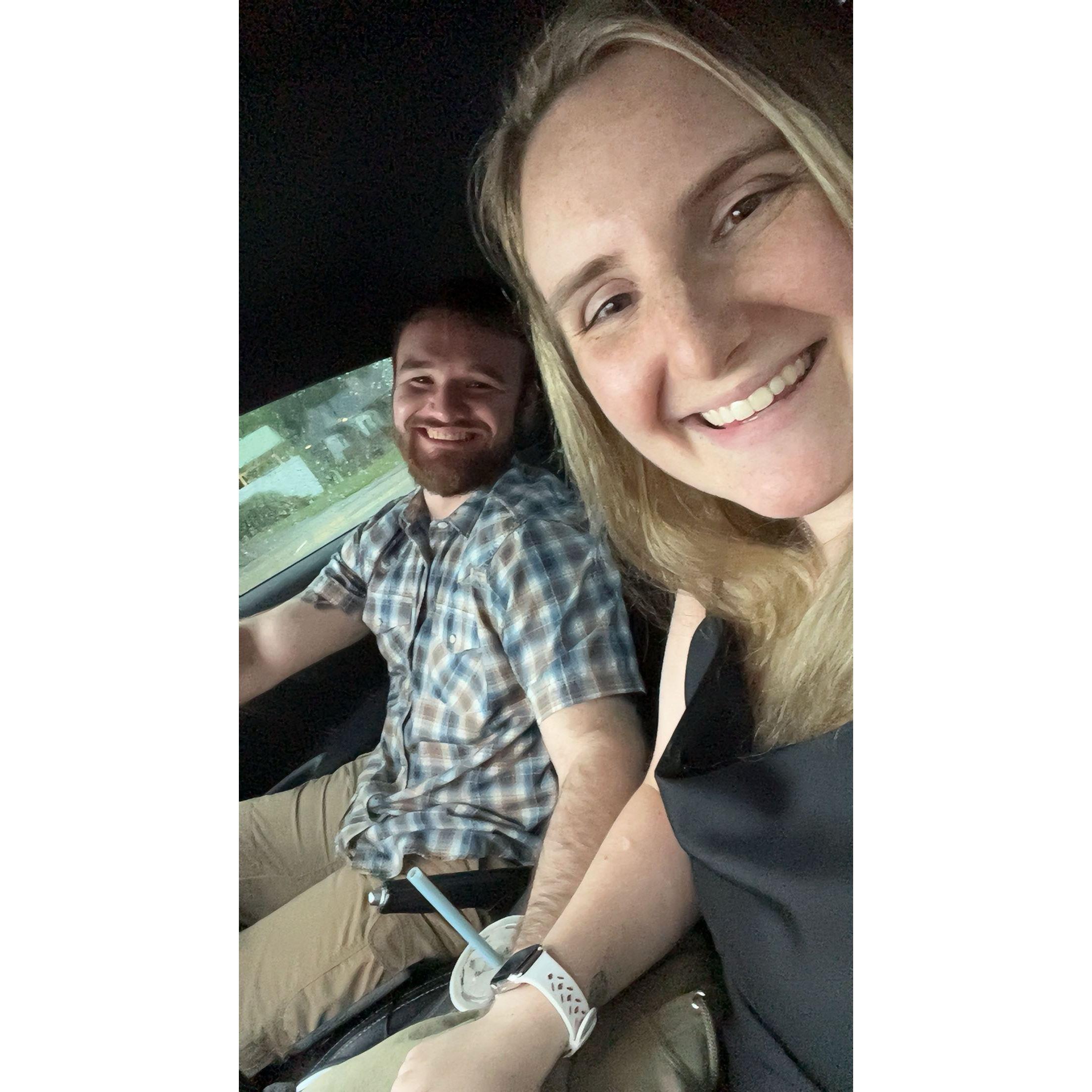 Seconds after we got engaged, it started pouring!