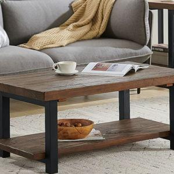 Alaterre Furniture Pomona Natural Pine Wood Rustic Coffee Table