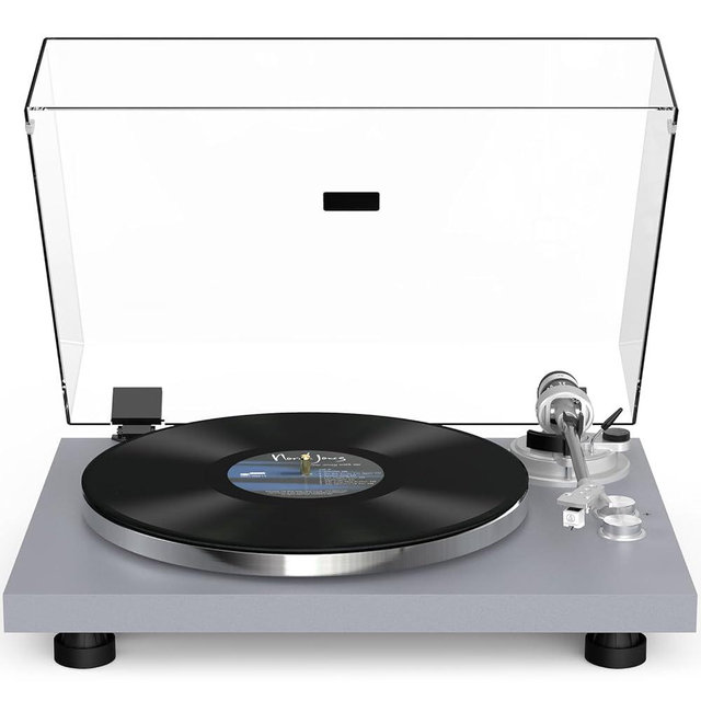 Turntable Record Player Wireless Output Carbon Fiber Tonearm Vinyl Player Aluminium Platter Belt-Drive LP Turn Tables 33 1/3&45 RPM Phono Level Audio RCA Line Output AT-3600L MM Cartridge Grey