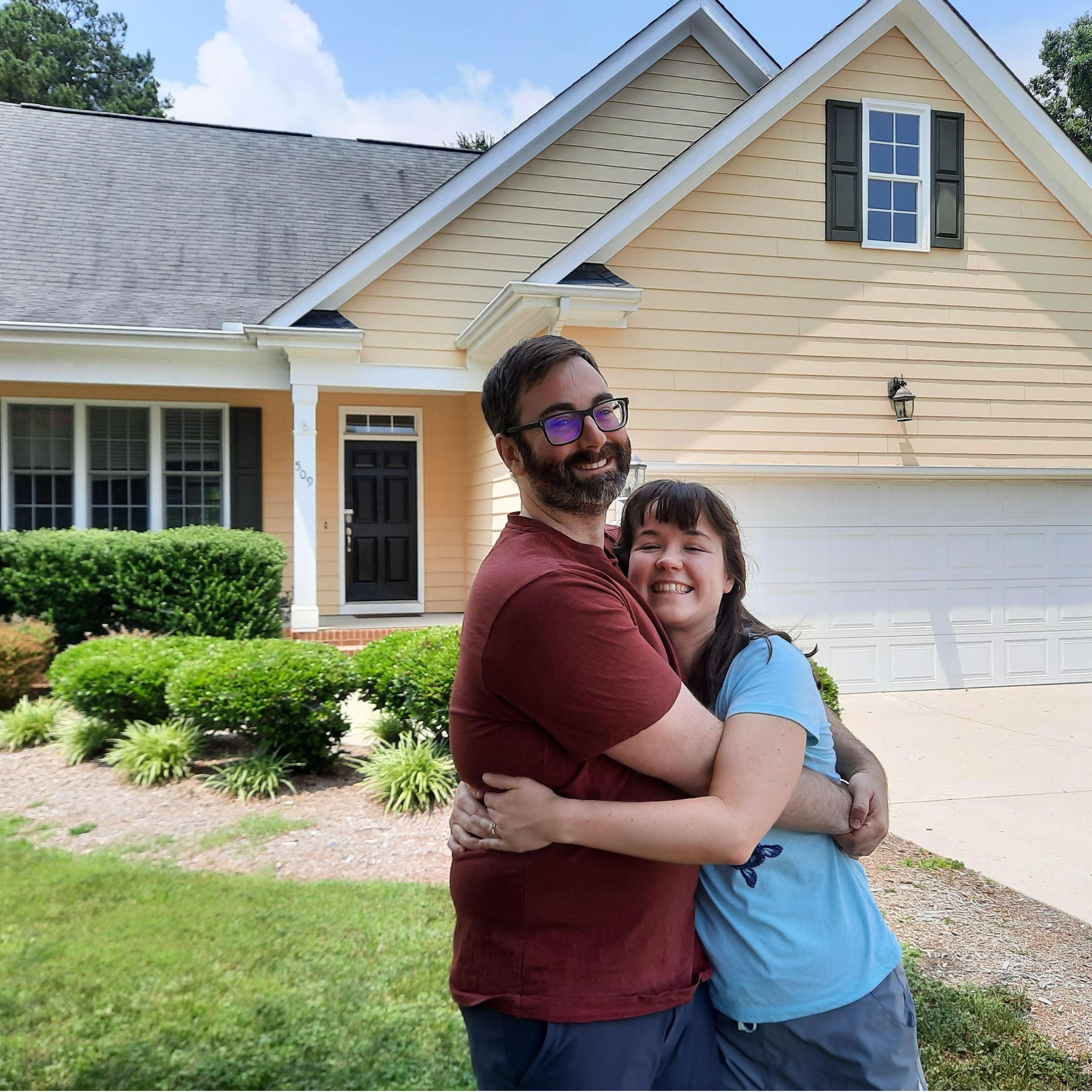 Outside our first home together! July 2021