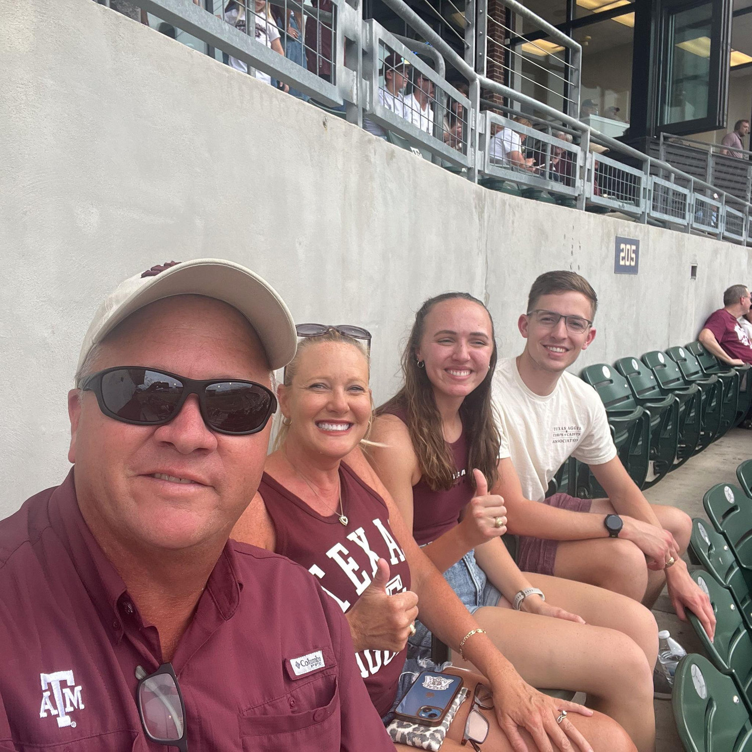Aggie baseball with Zoe's parents!