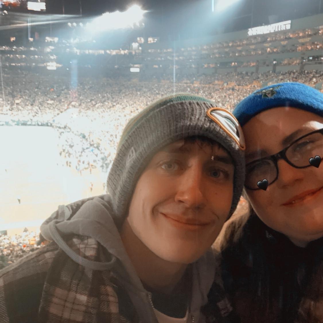 Our first sports game watching the Packers