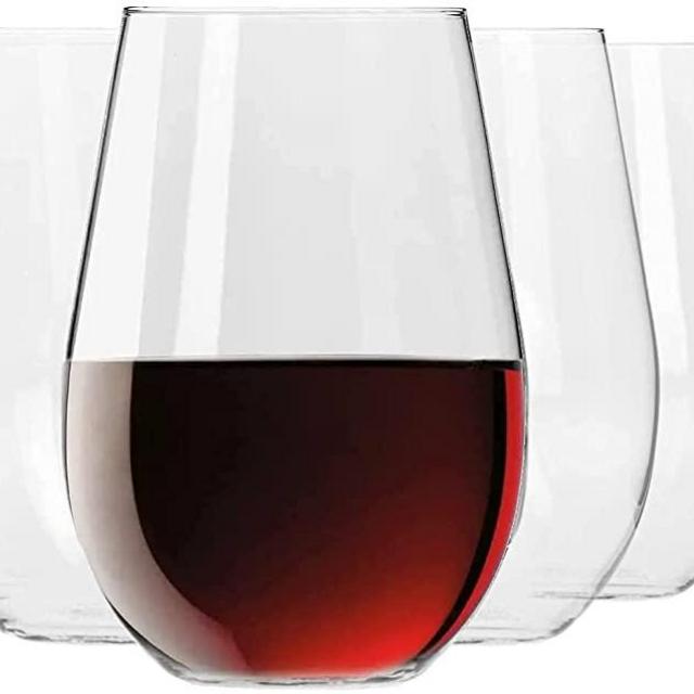 KROSNO Stemless Red Wine Glasses | Set of 6 | 19.6 oz | Harmony Collection | Also can be used as a Water Juice Glass | Perfect for Home, Restaurants and Parties | Dishwasher Safe