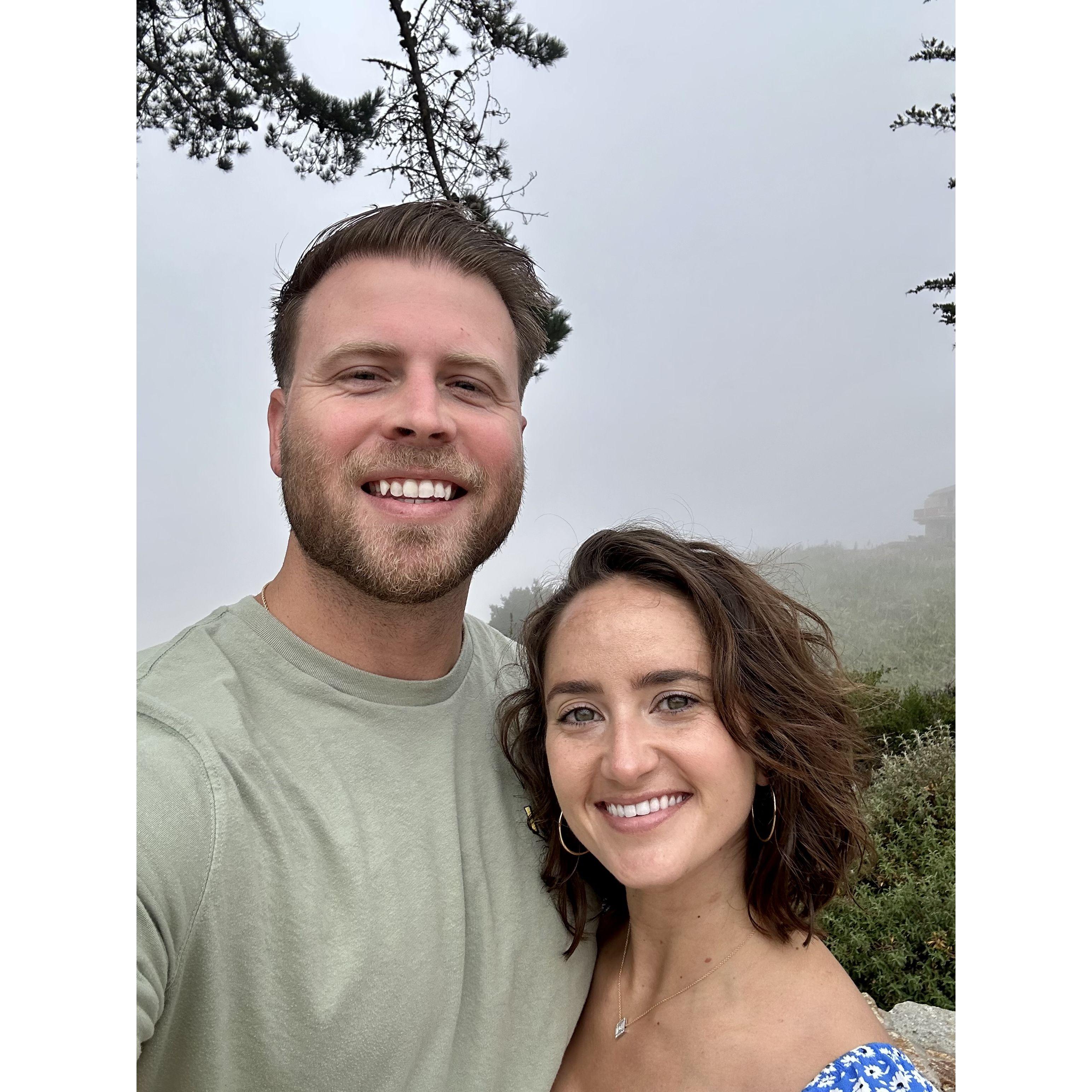 One morning, while walking on the beach, G turned around to find Leyton down on one knee. She dropped her coffee in disbelief-- and said yes !