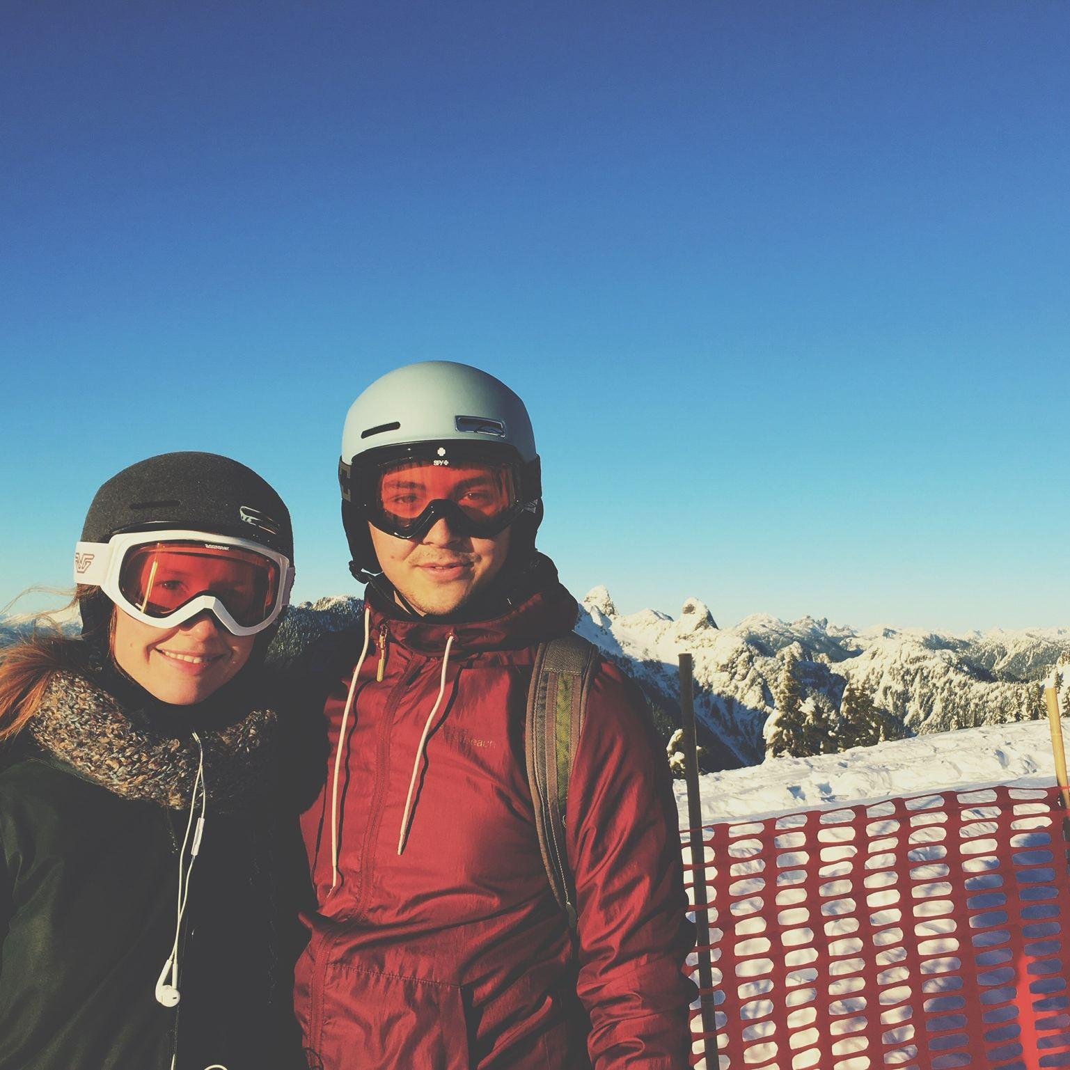 Skiing (well, Maize was snowboarding) at Cypress on New Year's Day, 2016. A lovely start to the year.