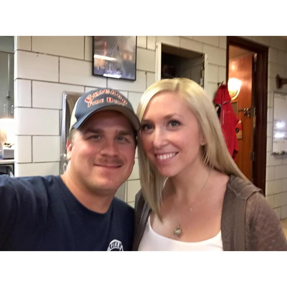 The first time Kristen went to Mike's firehouse! And she came back again and again!