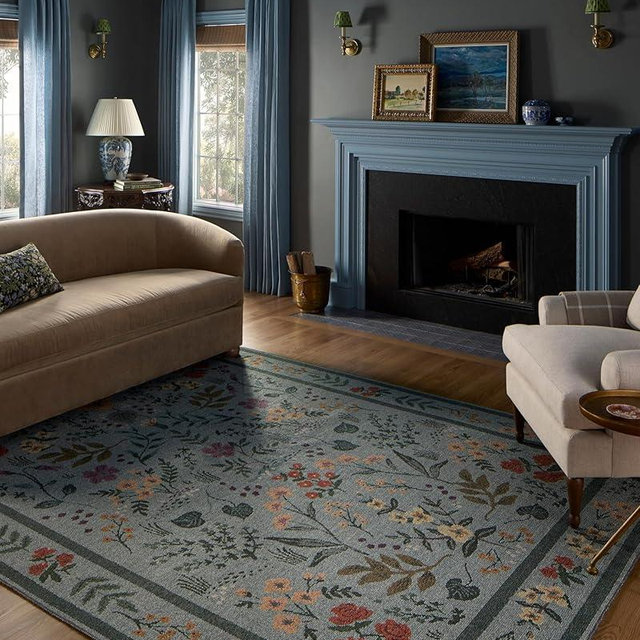 Loloi Rifle Paper Co. Wildwood Collection WWLD-01 Sage 7'-6" x 9'-6" Area Rug