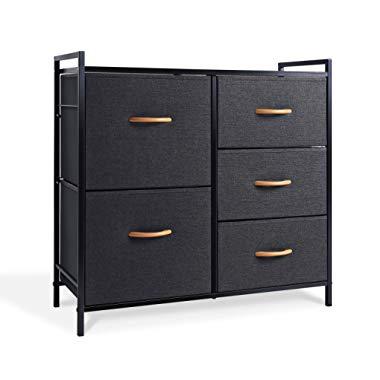 ROMOON Dresser Organizer with 5 Drawers, Fabric Dresser Tower for Bedroom, Hallway, Entryway, Closets - Dark Indigo