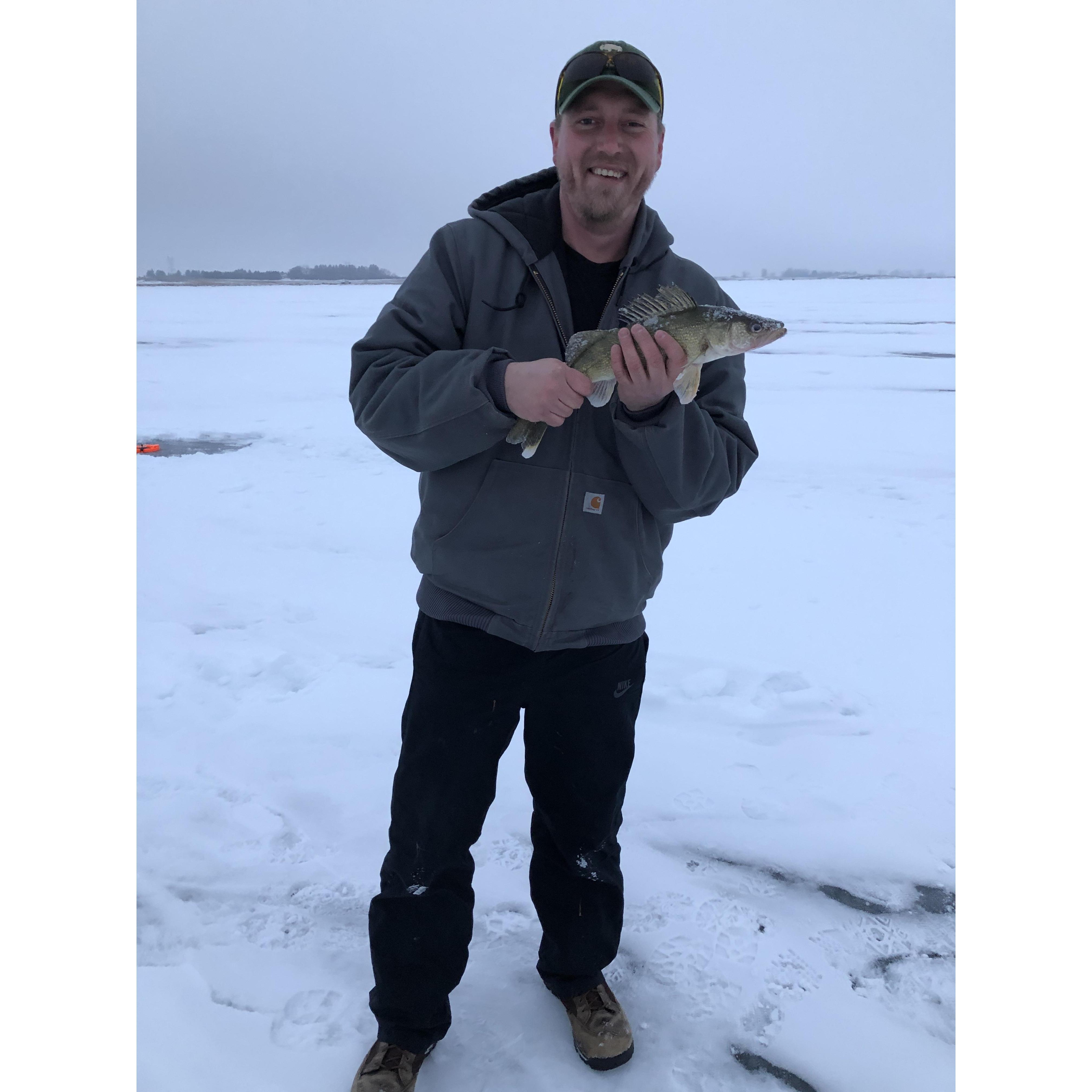 Jan. 2019- Embracing winter recreation! Our first walleye and ice fishing trip