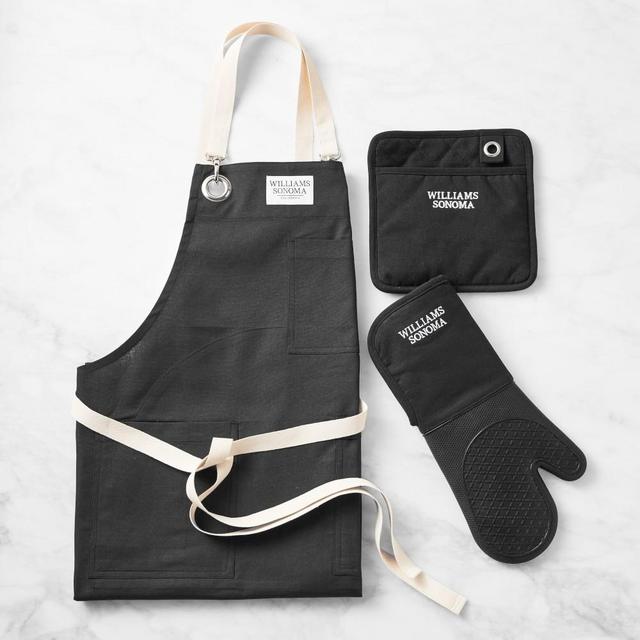 Williams Sonoma Ultimate Kitchen Linens Bundle with Apron, Black