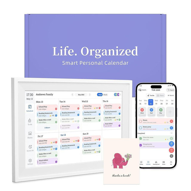 10.1’’ Smart Digital Calendar - Interactive Touch Screen, HD Display, Wall Mountable Family Organizer with Chore Chart, To-Do Lists & App Sync for Home & Office, Warm Mothers’s Day Gift, Gift for Her