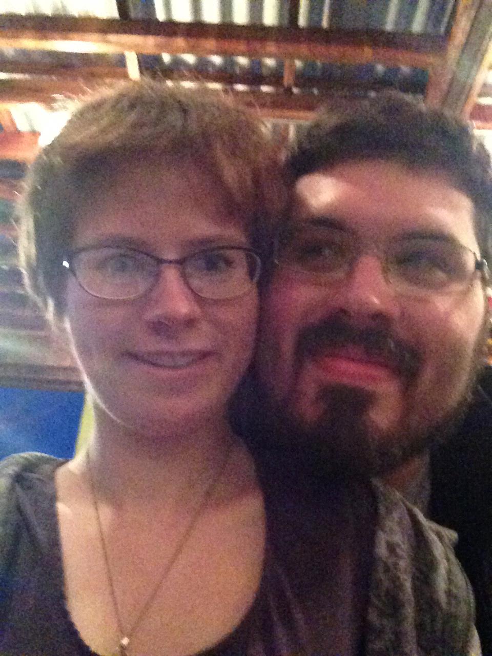 The first photo we have together - March 7, 2014. Clearly, little has changed aside from hair length.