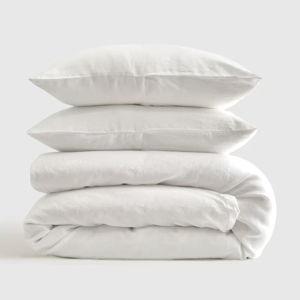 White European Linen Duvet Cover Set - King/Cal King: Quince