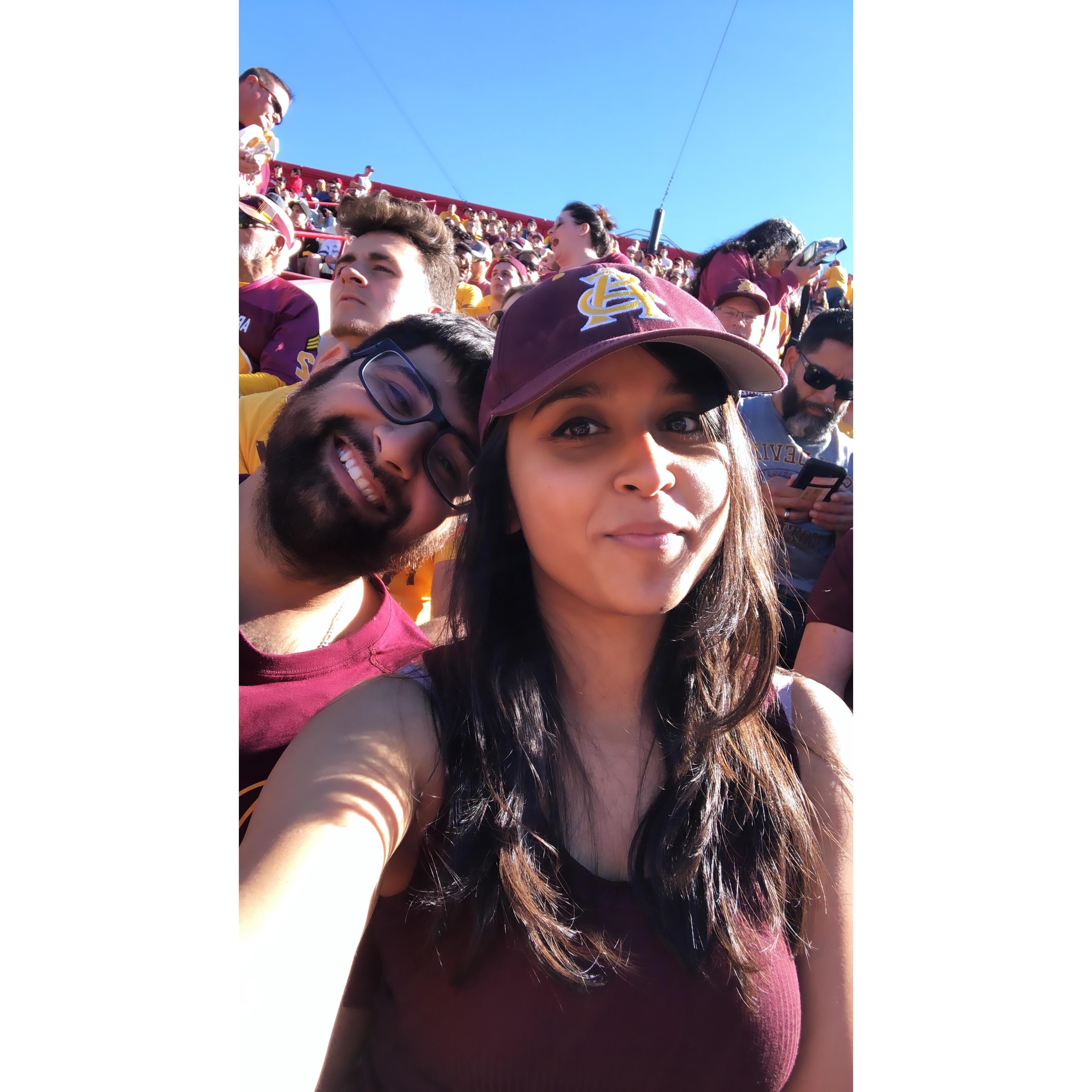 Chaynika's first football match, Fall 2018