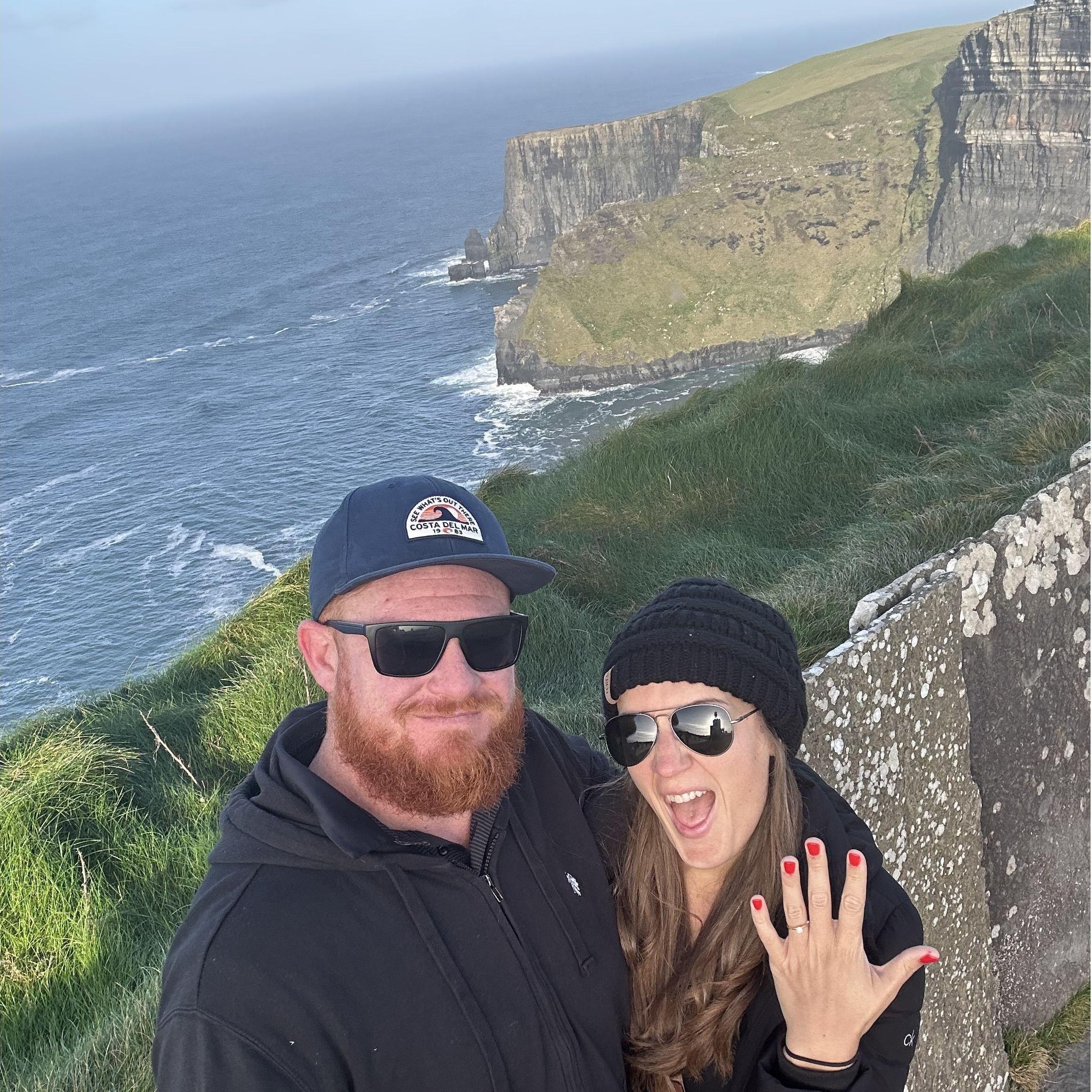 Showing off the ring in Ireland! Next time we are here it will be hopping good time.