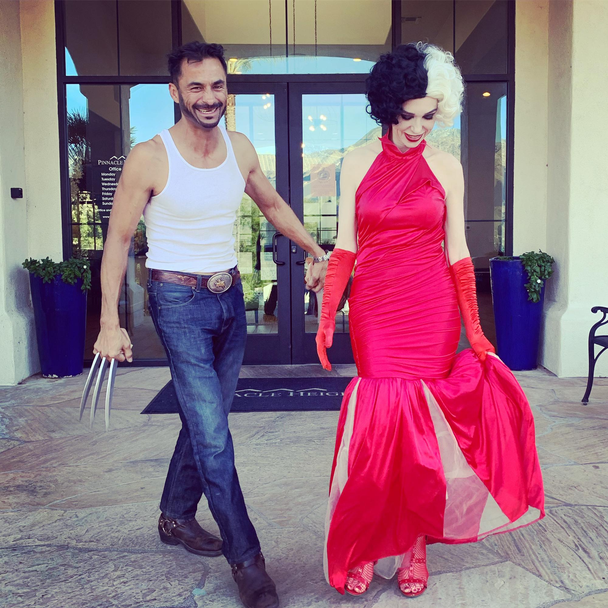 Wolverine and Cruella make a fierce couple! Halloween, 2022.