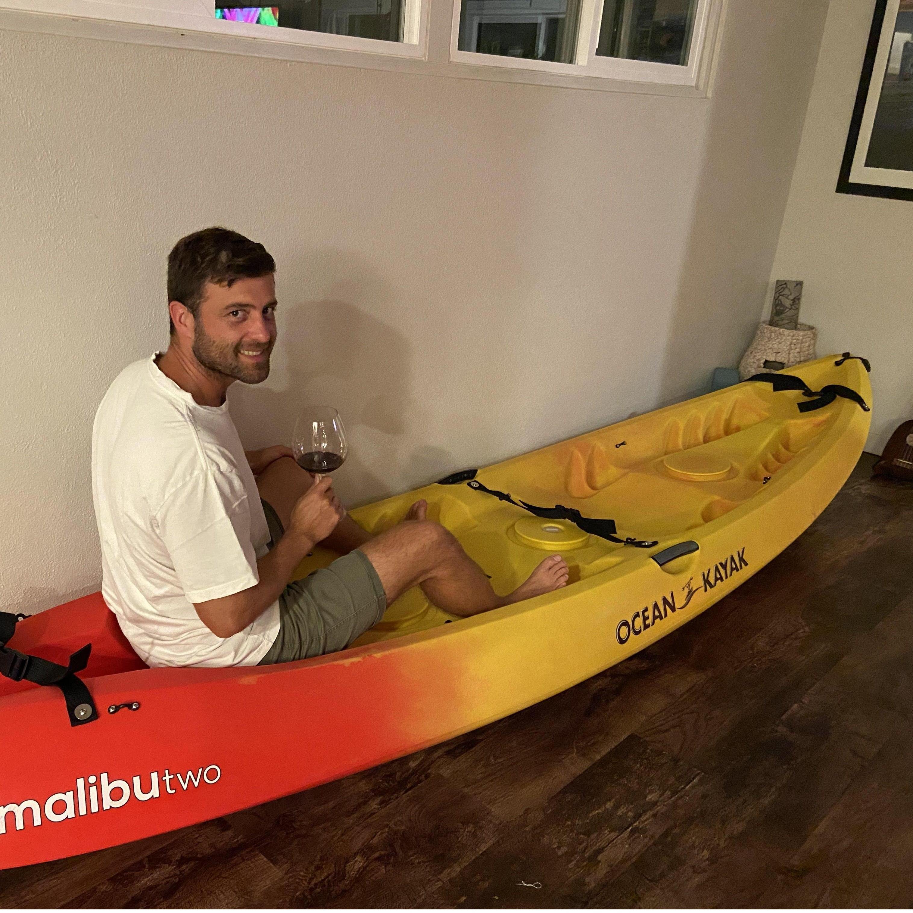 We bought a kayak and kept it in our living room for a few weeks