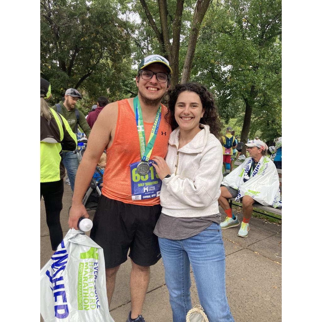 Jo finishing the Hartford Half Marathon in 2023!