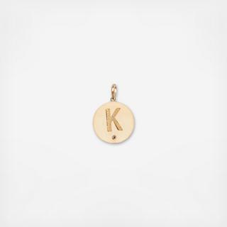 14k Yellow Gold Initial Diamond Pendant